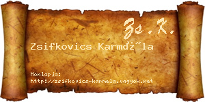 Zsifkovics Karméla névjegykártya